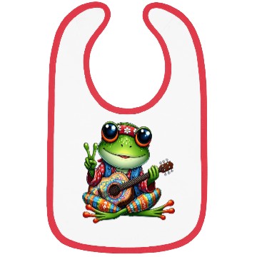 Discover Cute Guitar Frog Bibs