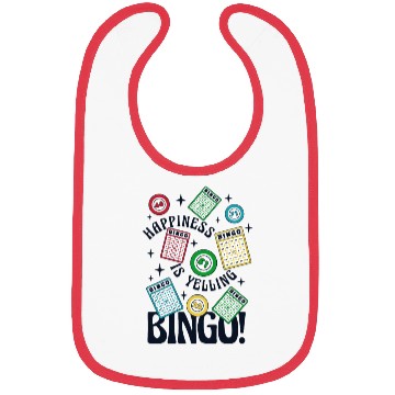 Discover Happiness Is Yelling Bingo Caller Daubers Bibs
