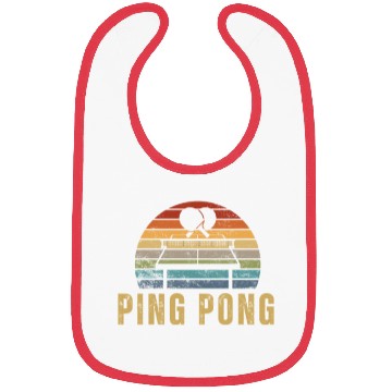 Discover Ping Pong Player Vintage Retro 70s Design Ping Bibs