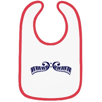 Discover 2 Mirrored Keyboards Music Bass Note Piano Keys Bibs