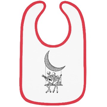 Discover Skeletons Couple Guitar Moon Bibs