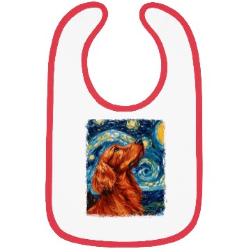 Discover Irish Setter Dog Starry Night Painting Bibs