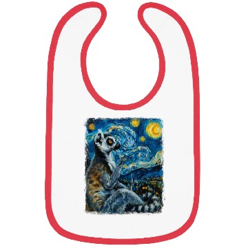 Discover Lemur Ring Tailed Starry Night Painting Bibs