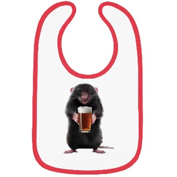 Discover Mole Drinking Beer Realistic Bibs