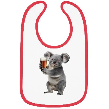Discover Koala Drinking Beer Realistic Bibs