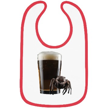 Discover Spider Drinking Beer Realistic Bibs