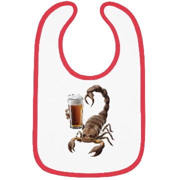 Discover Scorpion Drinking Beer Realistic Bibs