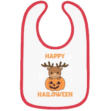 Discover Deer In Pumpkin Cute Deer Happy Halloween Bibs