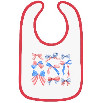 Discover Red White Blue American Coquette Bibs
