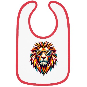 Discover Geometric Cool Polygon Lion Sunglasses Graphic Art Bibs