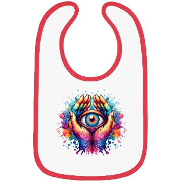 Discover Psychedelic colorful eye Bibs