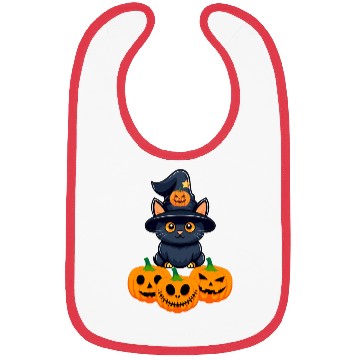 Discover Cute Night Halloween Cat Lovers Bibs