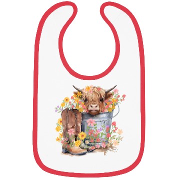 Discover Highland Cow flowers Christmas Bibs