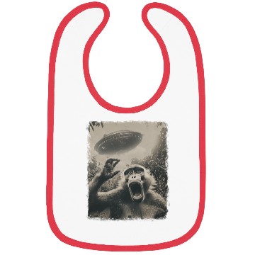 Discover Baboon Monkey UFO Alien Extraterrestrial Selfie Bibs