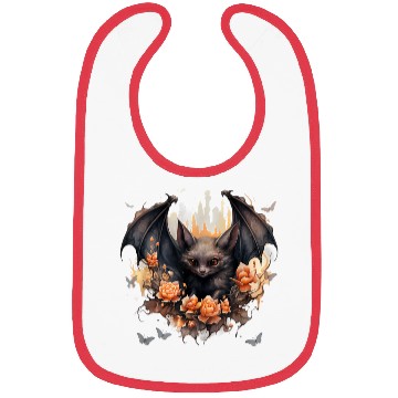 Discover Cute Bat Flowers Aesthetic Bibs