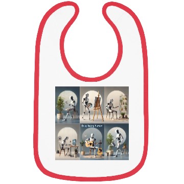 Discover Robot Busy Being Human Bibs