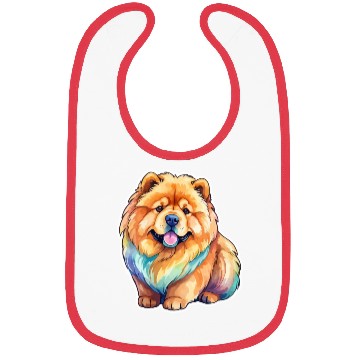 Discover Chow Chow Watercolor Bibs