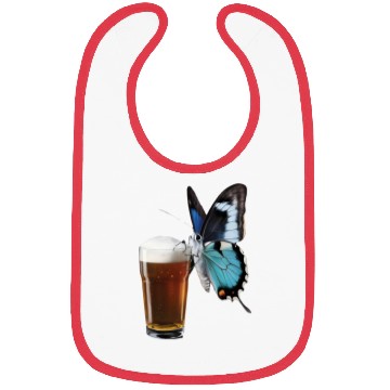Discover Butterfly Drinking Beer Realistic Bibs