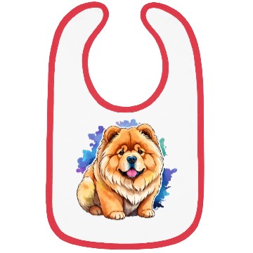 Discover Chow Chow Watercolor Bibs