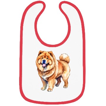 Discover Chow Chow Watercolor Bibs