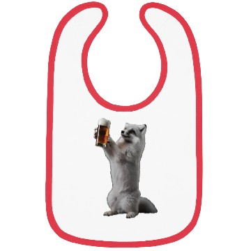 Discover Arctic Fox Drinking Beer Realistic Bibs