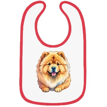 Discover Chow Chow Watercolor Bibs