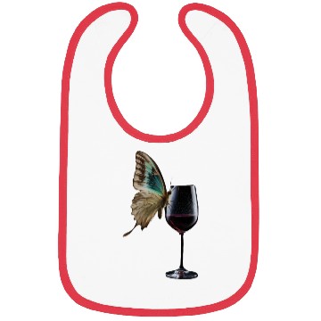 Discover Butterfly Drinking Wine Realistic Bibs