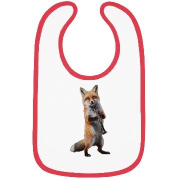 Discover Fox Playing Clarinet Realistic Bibs