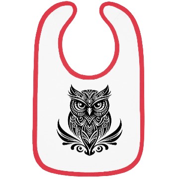 Discover Clever Owl In Tattoo Ink Style Bibs
