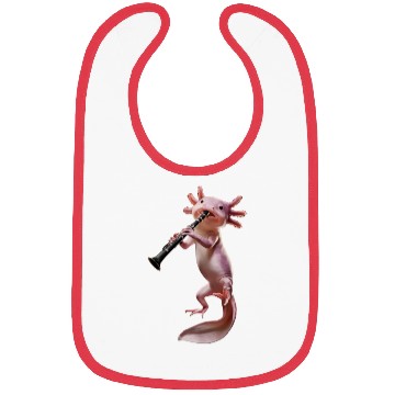 Discover Axolotl Playing Clarinet Realistic Bibs