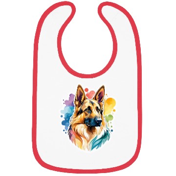 Discover German Shepherd Watercolor Bibs