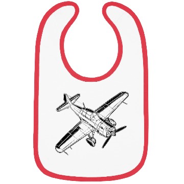 Discover Propeller Aircraft Line Art Bibs