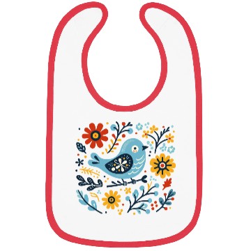 Discover Bird in Flowers Bibs