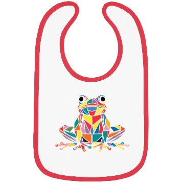Discover Colorful Geometric Reptiles Frog Art Design Bibs