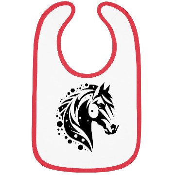 Discover Proud Horse Head Vintage Portrait Pony Tattoo Bibs