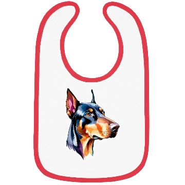 Discover Dobermann Watercolor Bibs