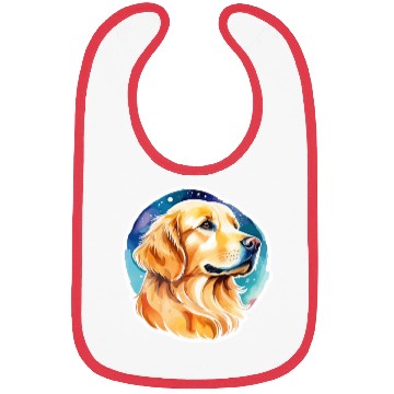Discover Golden Retriever Watercolor Bibs
