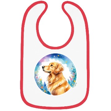 Discover Golden Retriever Watercolor Bibs