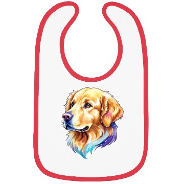Discover Golden Retriever Watercolor Bibs