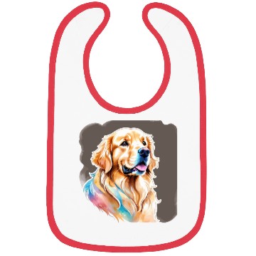 Discover Golden Retriever Watercolor Bibs