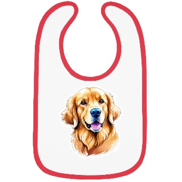 Discover Golden Retriever Watercolor Bibs