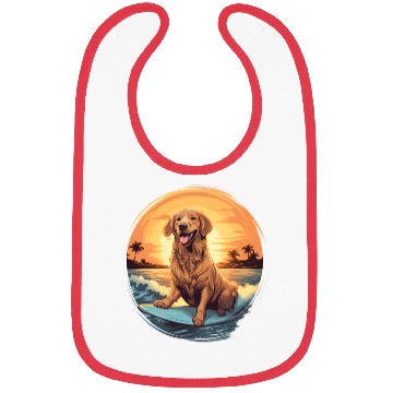 Discover Golden Retriever Dog Surfing Happy Bibs