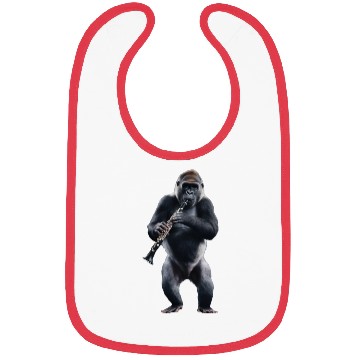 Discover Gorilla Playing Clarinet Realistic Bibs