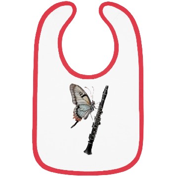 Discover Butterfly Playing Clarinet Realistic Bibs