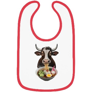 Discover Ox Eating Ramen Realistic Bibs
