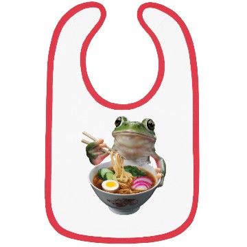 Discover Frog Eating Ramen Realistic Bibs