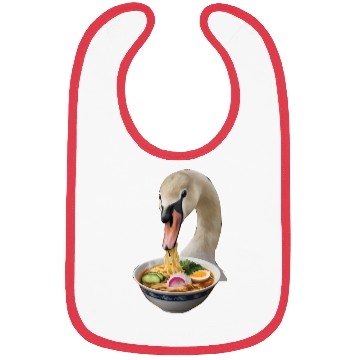 Discover Swan Eating Ramen Realistic Bibs