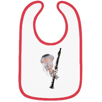 Discover Jellyfish Playing Clarinet Realistic Bibs