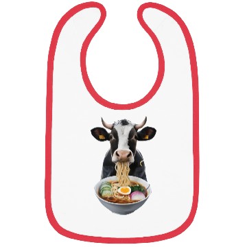 Discover Cow Eating Ramen Realistic Bibs