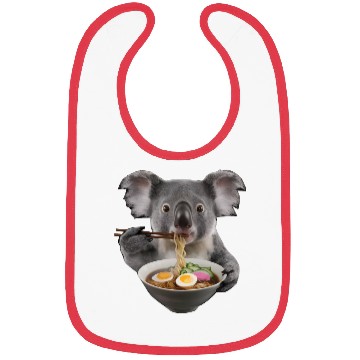 Discover Koala Eating Ramen Realistic Bibs